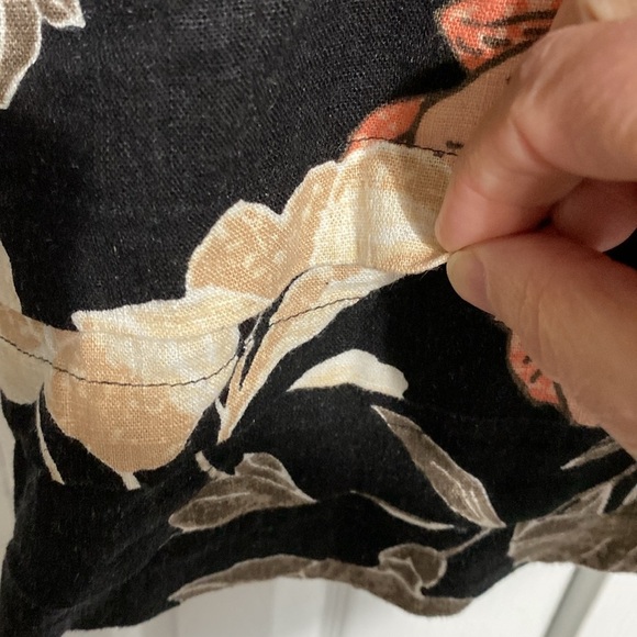 Original linen blend black & peach tunic top dress size XXL - Picture 5 of 14